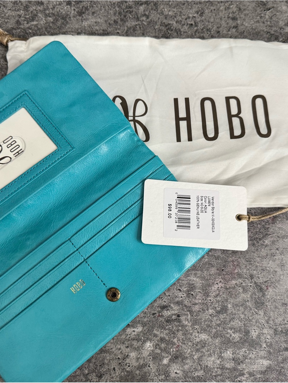 HOBO Turquoise Leather Lumen Wallet - Turquoise
